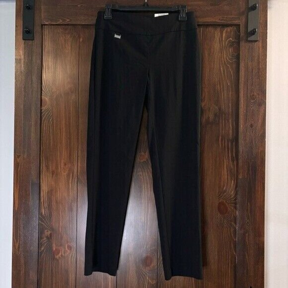 Alfani 2P Tummy-Control Straight Leg Black Pull-On Stretchy Dress Pants NWT - Picture 2 of 5